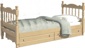 Кровать одинарная Аленка из массива сосны 800*1890 Сосна в Новокузнецке - novokuzneck.katalogmebeli.com | фото